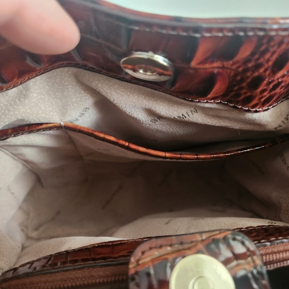 Brahmin Pecan Melbourne Mini Amelia Wallet Shoulder or Handle Top Bucket Bag - Picture 8 of 11